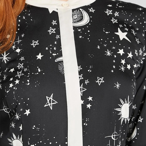 Modcloth "Black Celestial Retro Romance" A-Line Dress - Picture 4 of 5